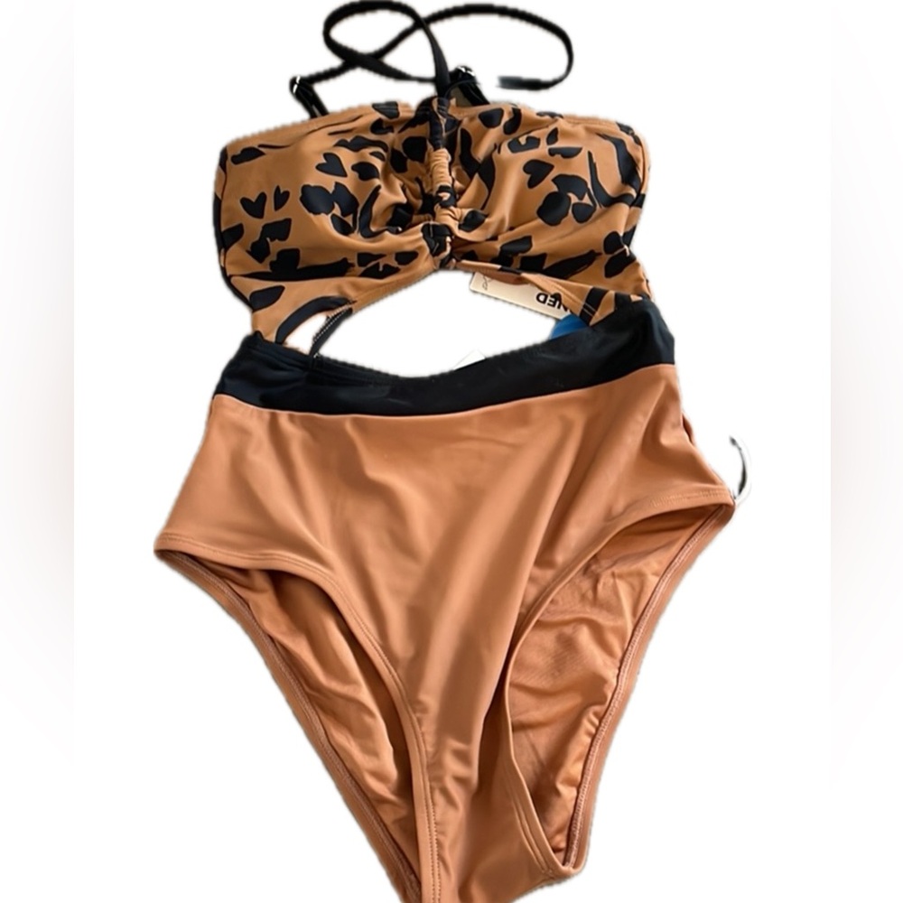 CUPSHE New one piece  Black & Brown  Swimsuit.